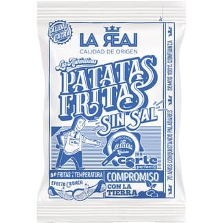 Patatas fritas seleccionadas y elaboradas en sartén sin sal bolsa 145 g - La Real