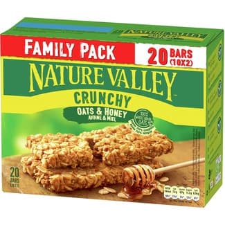 Barritas de avena y miel pack familiar 20 unidades en paquetes individuales de 2 estuche 420 g - Nature Valley