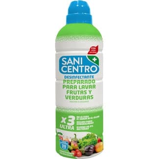 Preparado desinfectante para lavar frutas y verduras con lejía botella 750 ml 30 dosis - Sanicentro