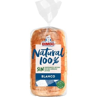 Pan de molde blanco natural 100% sin azúcares añadidos y sin lactosa bolsa 460 g - Bimbo