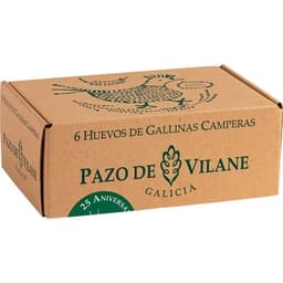 Huevos camperos morenos estuche 6 unidades calibres diferentes - Pazo Vilane