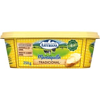 Mantequilla tradicional tarrina 250 g - Asturiana