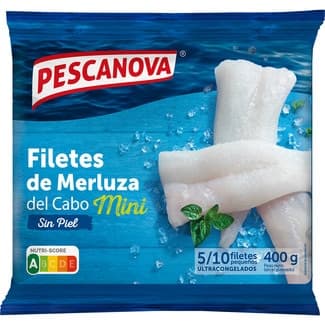 Filetes de merluza sin piel baby bolsa 400 g neto escurrido - Pescanova