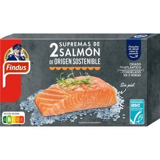 Supremas de salmón sin piel 2 unidades estuche 200 g - Findus