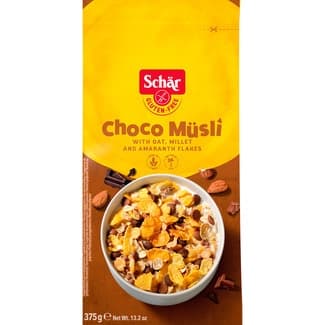 Choco-Müsli con copos de avena, mijo y amaranto sin gluten y sin aceite de palma paquete 375 g - Schar