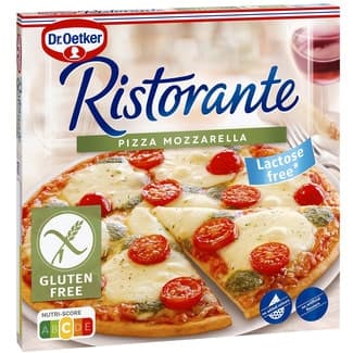 Pizza mozarella con tomates cherry y pesto sin gluten estuche 370 g - Dr.oetker Ristorante