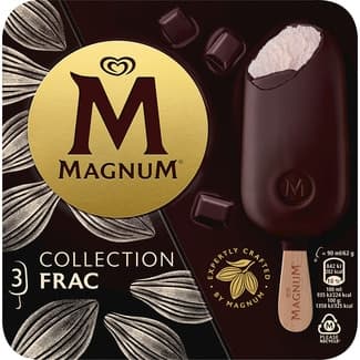 Frac helado de nata cubierto de chocolate negro sin gluten 3 unidades estuche 270 ml - Magnum