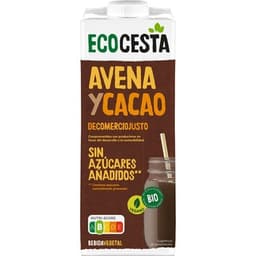Bebida de avena y cacao ecológica sin azúcares añadidos y vegana brik 1 l - Ecocesta