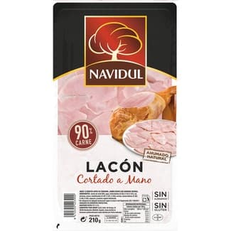 Lacón ahumado natural cortado a mano en lascas sin gluten envase 210 g - Navidul