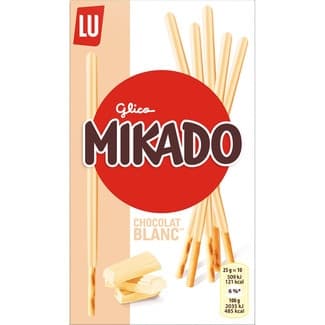 Palitos de galleta recubiertos de chocolate blanco paquete 70 g - Mikado