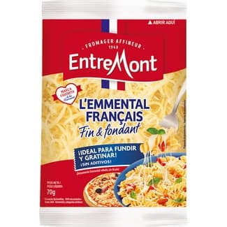 Queso francés rallado emmental bolsa 70 g - Entremont