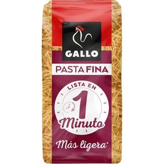 Fideo N.0 pasta fina 1 minuto más ligera paquete 400 g - Gallo