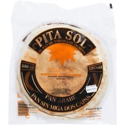 Pan árabe sin miga dos capas 6 unidades bolsa 360 g - Pita Sol
