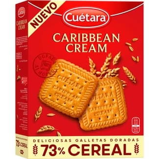Caribbean Cream galletas doradas con 73% cereales estuche 680 g - Cuetara