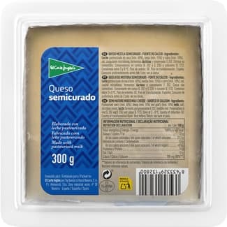 Queso semicurado mezcla elaborado con leche pasteurizada cuña 300 g - El Corte Ingles