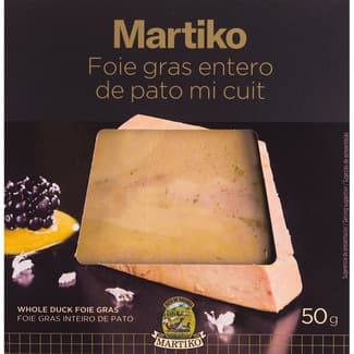 Foie gras entero de pato mi cuit sin gluten envase 50 g - Martiko