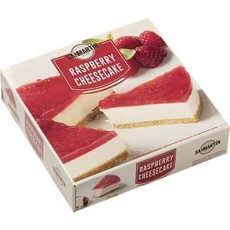 Tarta de queso con frambuesas caja 390 g - San Martin