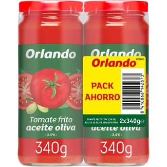 Tomate frito en aceite de oliva virgen extra sin gluten pack 2 frasco 340 g - Orlando