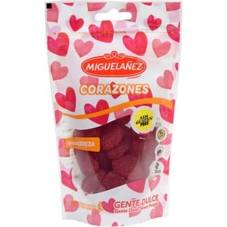 Caramelos de goma con forma de corazón sabor cereza bolsa 125 - Miguelañez