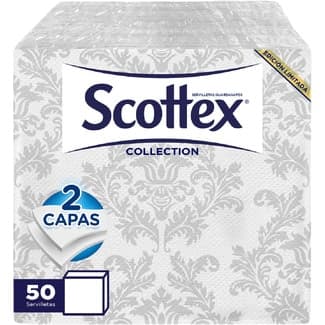 Servilletas collection 2 capas 33x33 cm paquete 50 unidades modelos surtidos variados, según existencias - Scottex