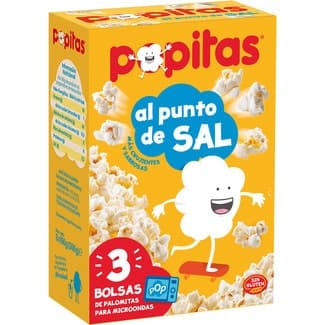 Sabor natural con sal palomitas para microondas pack 3x100 g estuche 300 g - Popitas