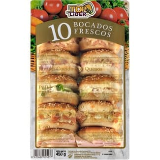 10 bocados frescos bandeja 450 g - Toplider