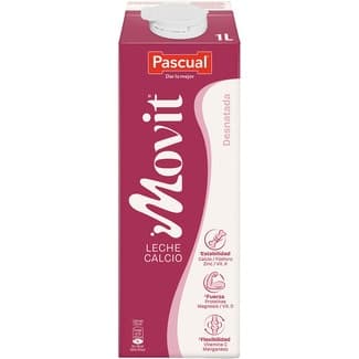 Movit leche desnatada con calcio brik 1 l - Pascual