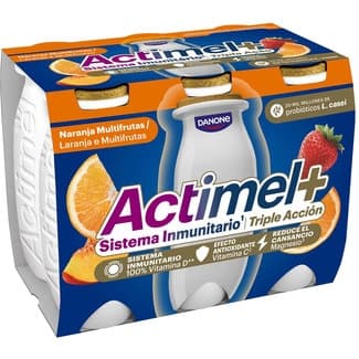 + L. Casei con multifrutas pack 6 unidades 100 g sin gluten - Danone Actimel
