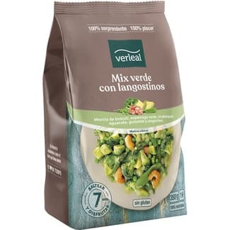Mix verde con langostinos sin gluten bolsa 350 g - Verleal
