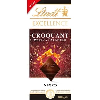 Croquant chocolate negro con barquillo y caramelo tableta 100 g - Lindt Excellence