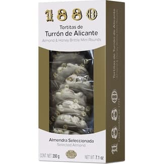 Tortitas de turrón de Alicante Sin Gluten Calidad Suprema IGP Jijona envase 200 g - 1880