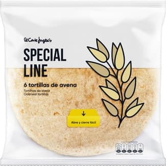 Tortillas de avena 6 unidades bolsa 360 g - Special Line El Corte Ingles