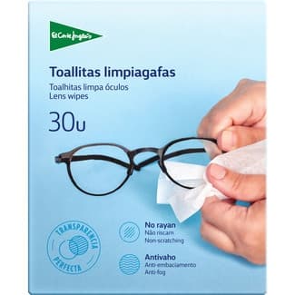 Toallitas limpia gafas antivaho no rayan estuche 30 unidades - El Corte Ingles