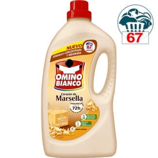 Detergente líquido Corazón de Marsella botella 67 dosis - Omino Bianco
