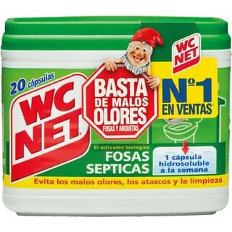 Limpia tuberías fosas sépticas 20 bolsitas paquete 360 g - Wc Net