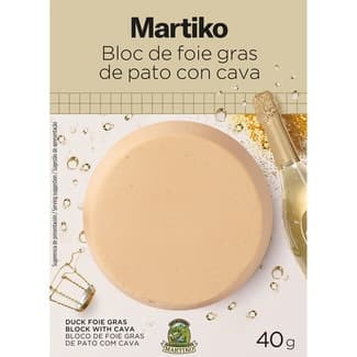 Bloc de foie gras de pato con cava envase 40 g - Martiko