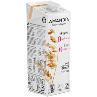 Bebida de avena ecológica 0% azúcares sin lactosa brik 1 l - Amandin