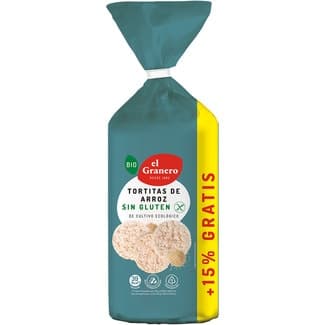Bio tortitas de arroz de cultivo ecológico y sin gluten bolsa 115 g - El Granero Integral