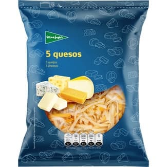 Queso rallado cinco quesos bolsa 200 g - El Corte Ingles