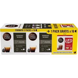 Café Espresso Intenso intensidad 7 pack 2 envases 16 cápsulas - Nescafe Dolce Gusto
