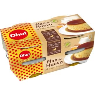Flan de huevo al baño María sin gluten pack 4 unidades 110 g - Dhul