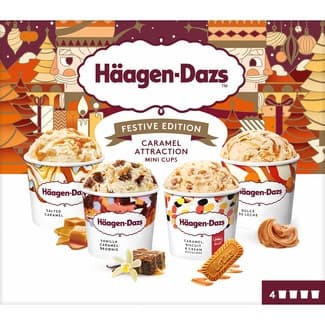 Caramel Collection tarrinas de crema de helado surtidas con caramelo 4 unidades estuche 380 ml - Haagen-dazs