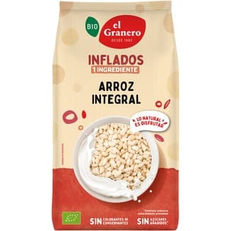 Bio arroz integral hinchado ecológico sin aceite de palma bolsa 250 g - El Granero
