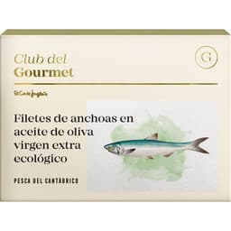 Filetes de anchoa del Cantábrico en aceite de oliva extra biológico 8-10 piezas lata 55 g - Club Del Gourmet