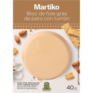 Bloc de foie gras de pato con turrón envase 40 g - Martiko