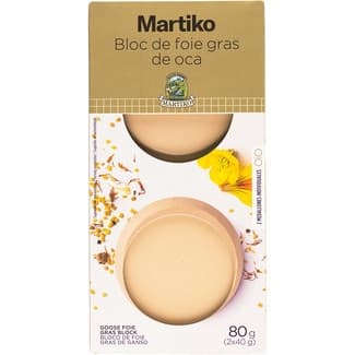 Bloc de foie gras de oca 2 medallones x 40 g sin gluten envase 80 g - Martiko