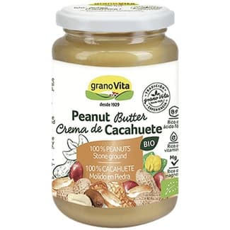 Crema de cacahuetes ecológica sin gluten y sin aceite de palma tarro 350 g - Granovita