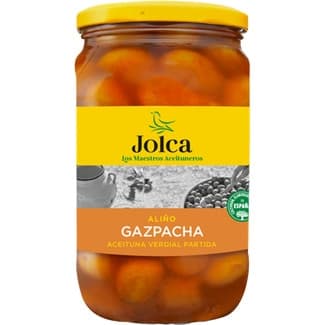 Aceituna verde verdial partida gazpacha frasco 400 g neto escurrido - Jolca