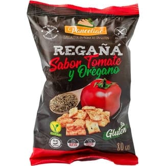 Regaña sabor tomate y orégano sin gluten y sin lactosa bolsa 80 g - Panceliac