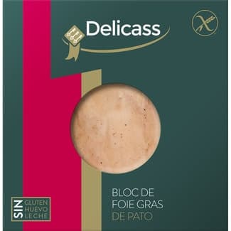 Bloc de foie gras de pato sin gluten envase 40 g - Delicass